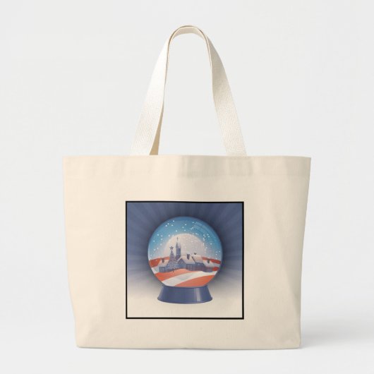 obama snow wereldbol grote tote bag (Voorkant)