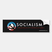 Obama Socialisme Hammer en Sickle Bumpersticker (Voorkant)
