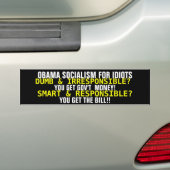 OBAMA SOCIALISME VOOR IDIOTEN... BUMPERSTICKER (Op auto)