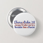 Obama Socialist Ronde Button 5,7 Cm (Voorkant /achterkant)