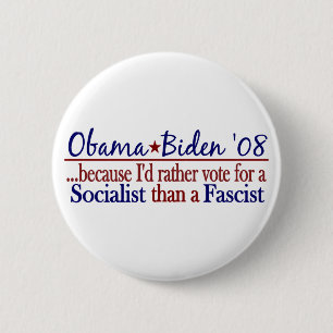 Obama Socialist Ronde Button 5,7 Cm