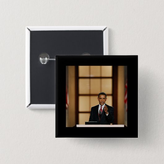 Obama-Speech Vierkante Button 5,1 Cm (Voorkant /achterkant)