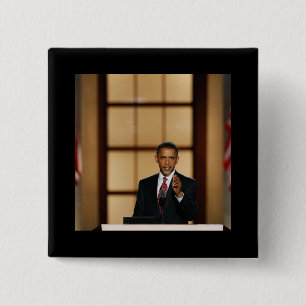 Obama-Speech Vierkante Button 5,1 Cm