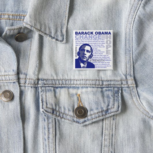 Obama Speech Vierkante Button 5,1 Cm (In situ)