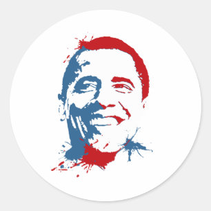 Obama splat ronde sticker