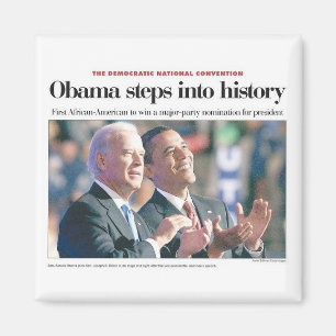 obama stapt in de magneet van de geschiedenis