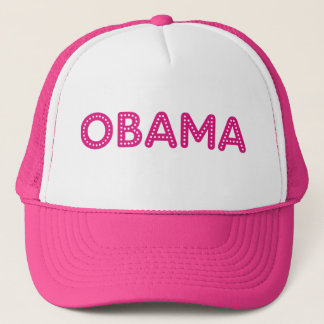 Obama Starry Lights Bling Trucker Hat in Hot Pink Pet