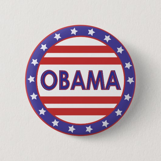 Obama Stars&Stripes Cirkel Ronde Button 5,7 Cm (Voorkant)