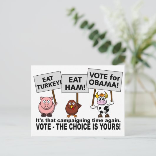 Obama stemt briefkaart (Staand voorkant)