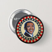 Obama sterren&strepen ronde button 5,7 cm (Voorkant /achterkant)