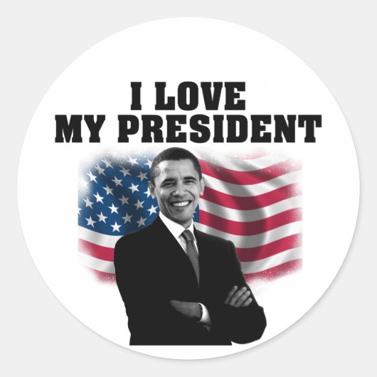 OBAMA STIKER RONDE STICKER (Voorkant)