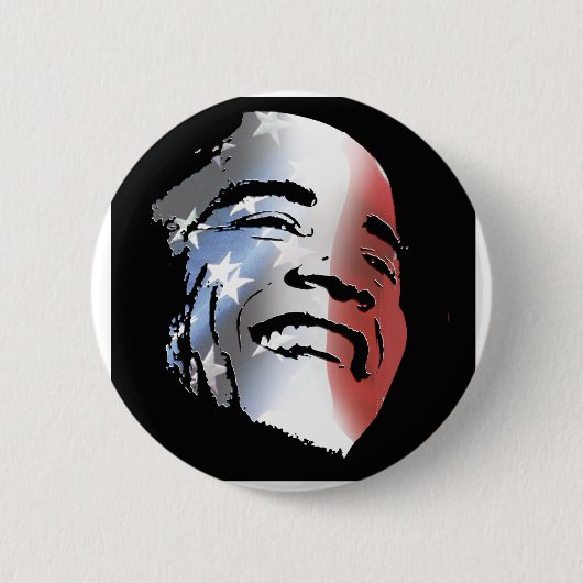 Obama StStripe 3black Ronde Button 5,7 Cm (Voorkant)