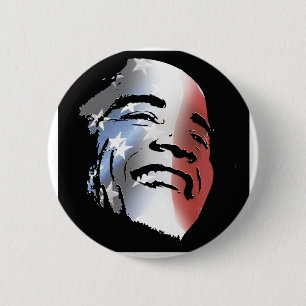 Obama StStripe 3black Ronde Button 5,7 Cm
