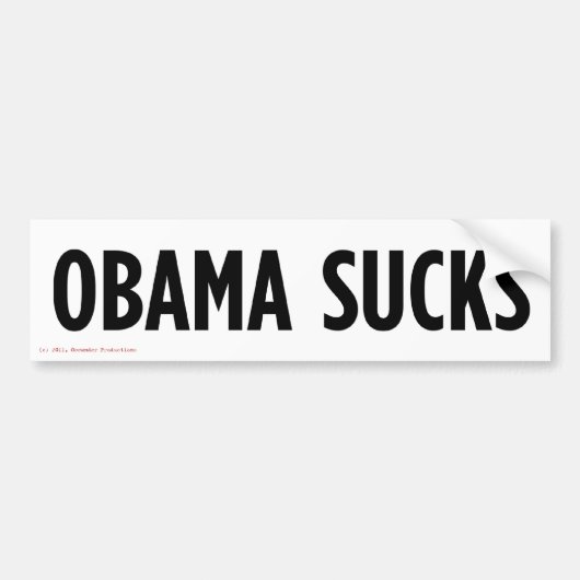 Obama Sucks Bumpersticker (Voorkant)