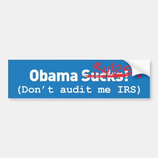 Obama Sucks! fout. Regels! Bumpersticker (Voorkant)