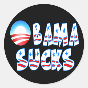 Obama Sucks Ronde Sticker