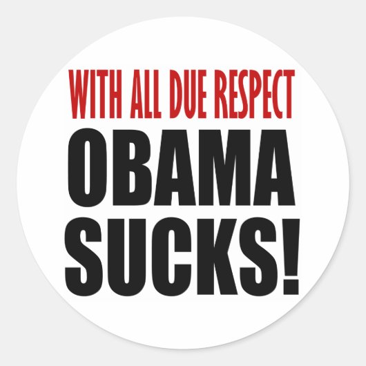 Obama Sucks Ronde Sticker (Voorkant)