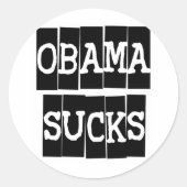Obama Sucks Ronde Sticker (Voorkant)