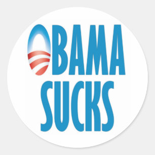 Obama Sucks Ronde Sticker
