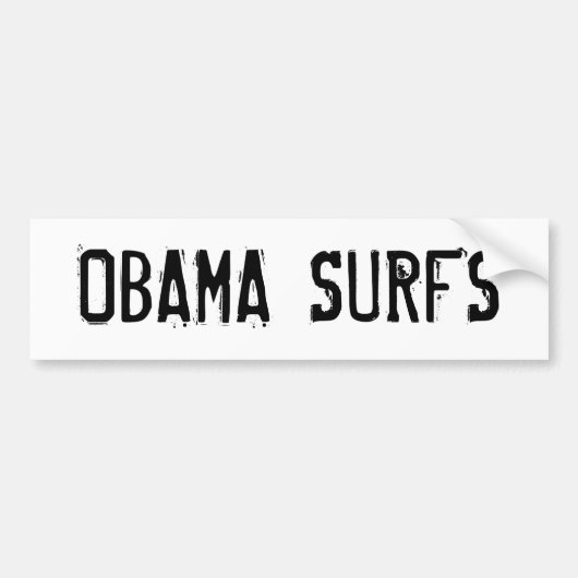 OBAMA SURFS BUMPERSTICKER (Voorkant)