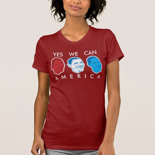 Obama T-shirt: "Ja, we kunnen Amerika" T-shirt (Voorkant)