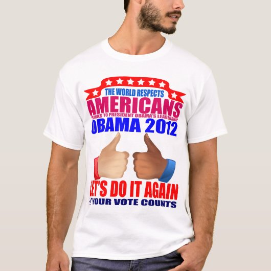 Obama T-Shirt: Obama 2012 - Eerbiediging T-shirt (Voorkant)