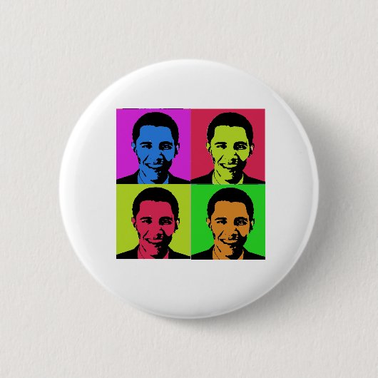 Obama T-shirt Ronde Button 5,7 Cm (Voorkant)
