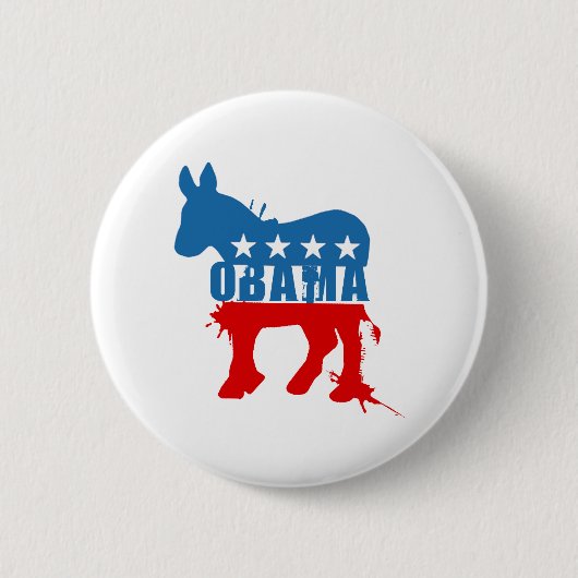 Obama T-shirt Ronde Button 5,7 Cm (Voorkant)