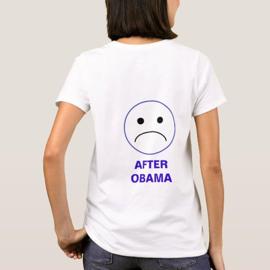Obama - T-shirt voor en na het gezicht (Achterkant)