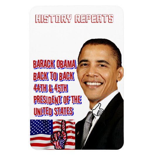 Obama, Terug naar Back_Premium Flexi Magnet Magneet (Verticaal)