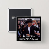 obama texas, Texans for BARACK OBAMA Vierkante Button 5,1 Cm (Voorkant /achterkant)
