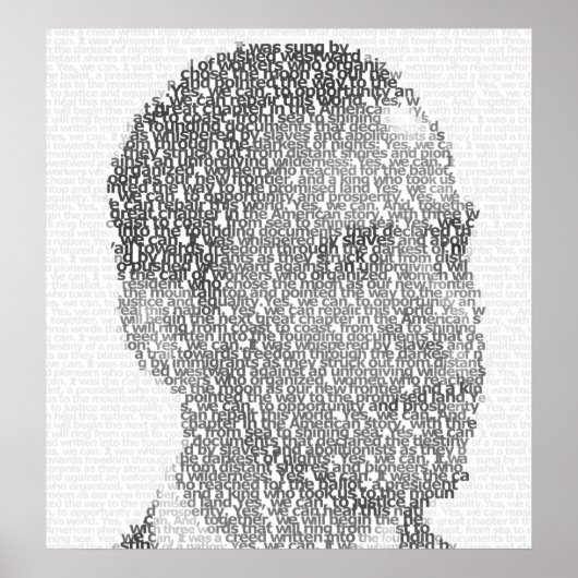 Obama "Text-Art"-poster Poster (Voorkant)