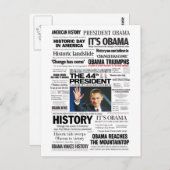Obama: The 44th President Headline Collage Briefkaart (Voorkant / Achterkant)