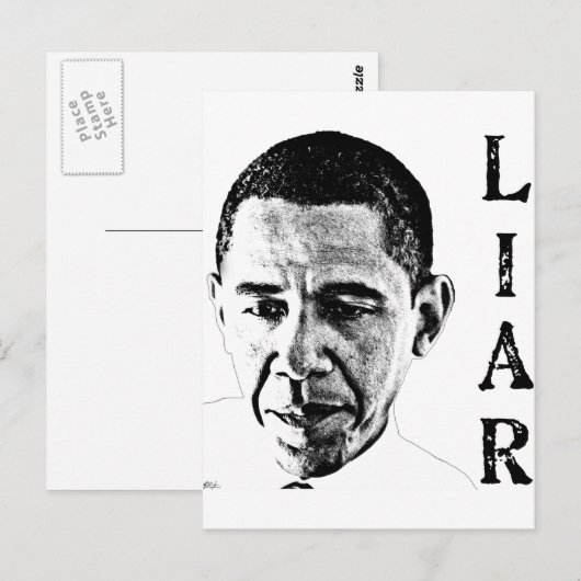 Obama the Liar Briefkaart (Voorkant / Achterkant)