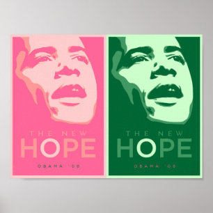 Obama - The New Hope Pink & Green Poster