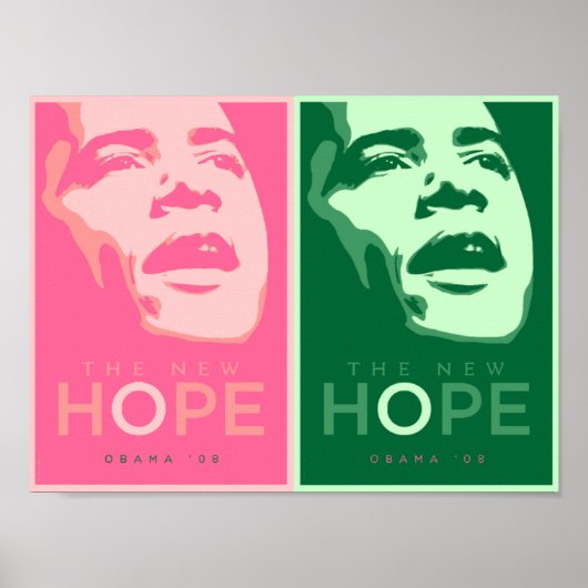 Obama - The New Hope Pink & Green Poster (Voorkant)