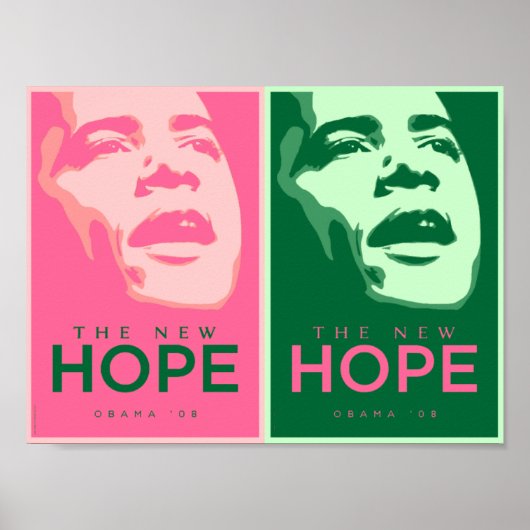 Obama - The New Hope Pink & Green Poster 2 (Voorkant)