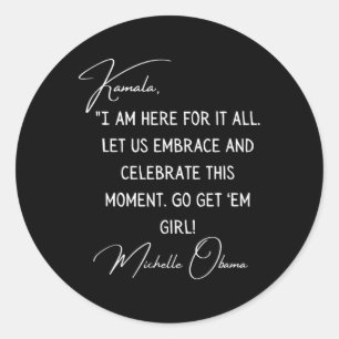 Obama tijdens de inauguratie van Kamala Harris in Ronde Sticker