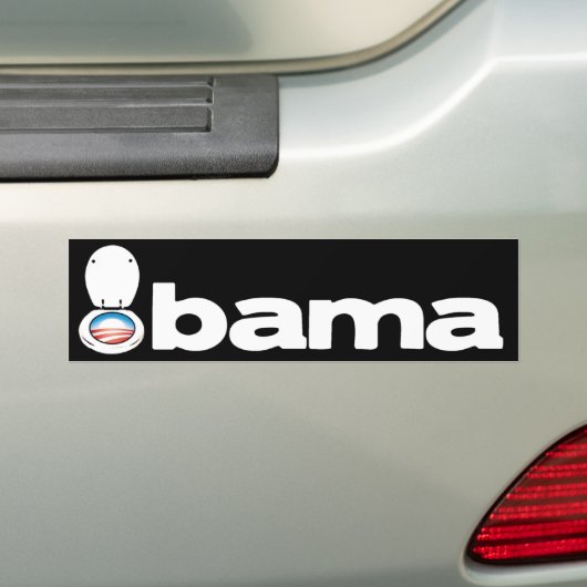 Obama (toilet) bumpersticker (Op auto)