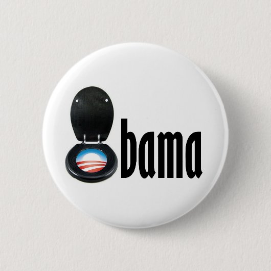 Obama (toilet) ronde button 5,7 cm (Voorkant)