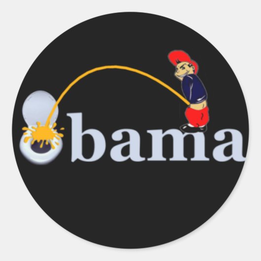 Obama (toilet) ronde sticker (Voorkant)