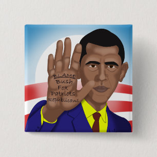 Obama Trades in Teleprompter Vierkante Button 5,1 Cm