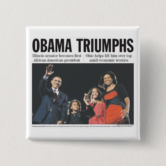 Obama Triumphs Button (Voorkant)