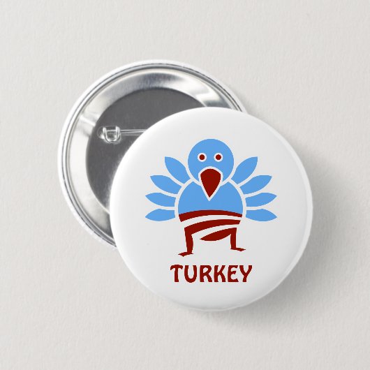 Obama Turkije Ronde Button 5,7 Cm (Voorkant /achterkant)
