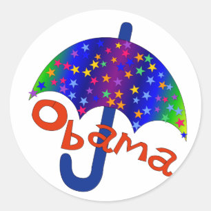 Obama Umbrella Inaguration Memento Ronde Sticker