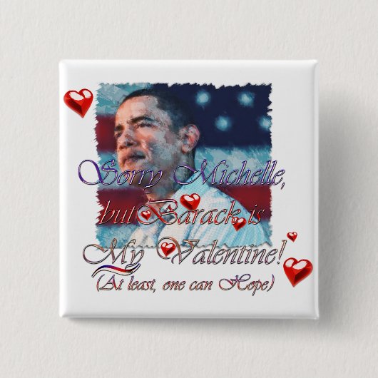 Obama Valentijn etc. Vierkante Button 5,1 Cm (Voorkant)