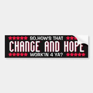 OBAMA - VERANDERING EN HOOP - BUMPERSTICKER
