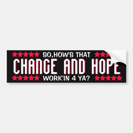 OBAMA - VERANDERING EN HOOP - BUMPERSTICKER (Voorkant)