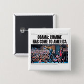 Obama: Verandering is naar de Amerikaanse Button g (Voorkant /achterkant)