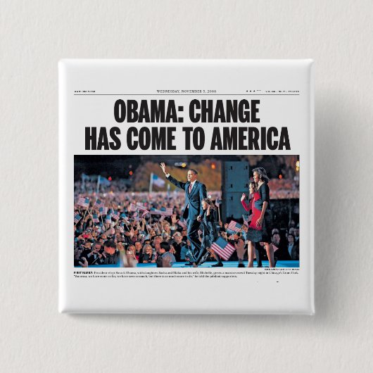 Obama: Verandering is naar de Amerikaanse Button g (Voorkant)